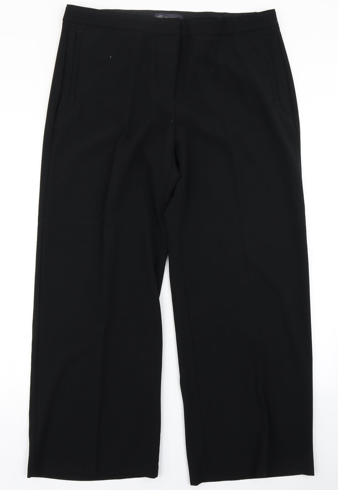 M&S Collection Womens Black   Trousers  Size 16 L26 in
