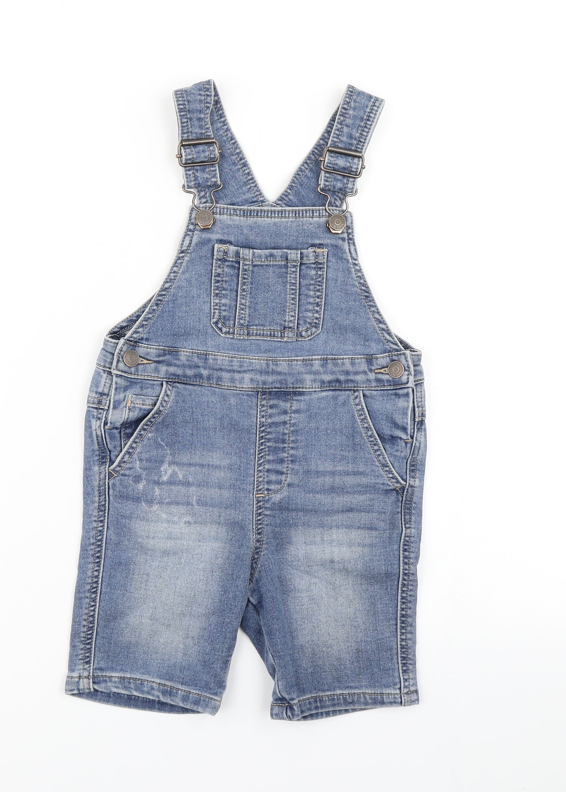 NEXT Boys Blue  Denim Dungaree Shorts Shorts Size 2-3 Years