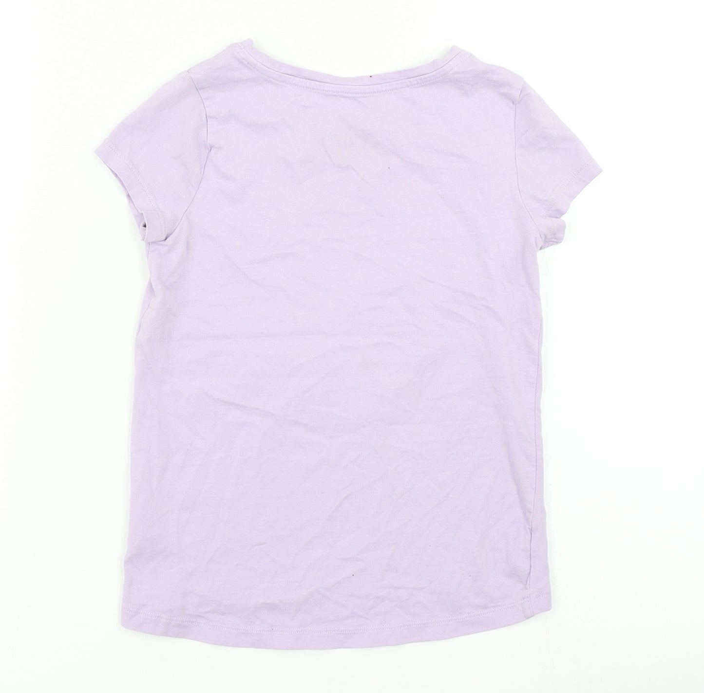 F&F Girls Purple   Basic T-Shirt Size 7-8 Years  - Reversible sequin - Rabbit