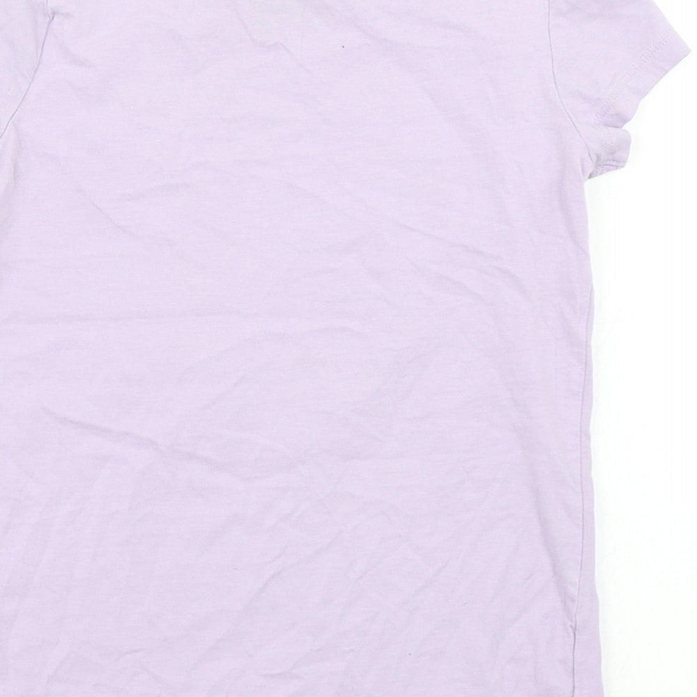 F&F Girls Purple   Basic T-Shirt Size 7-8 Years  - Reversible sequin - Rabbit