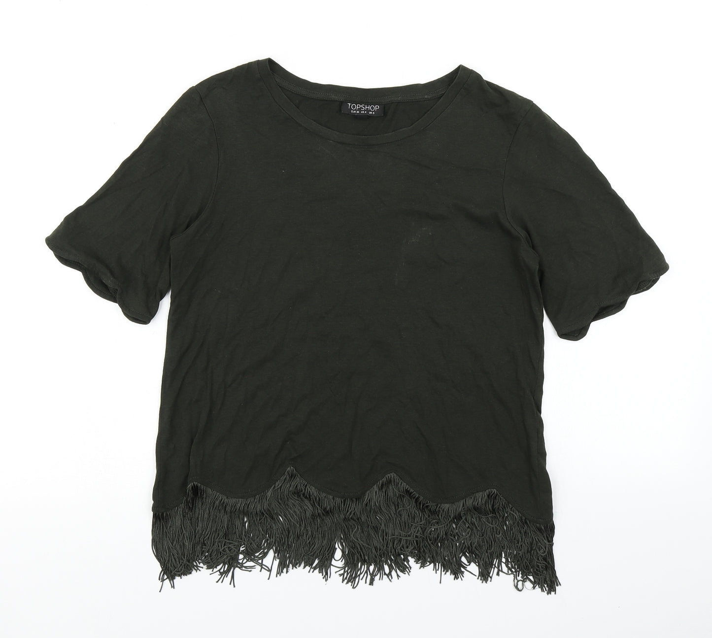 Topshop Womens Green   Basic T-Shirt Size 8