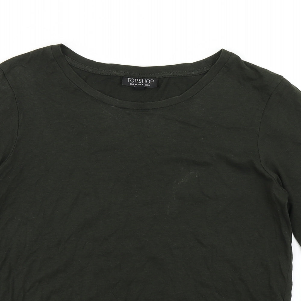 Topshop Womens Green   Basic T-Shirt Size 8