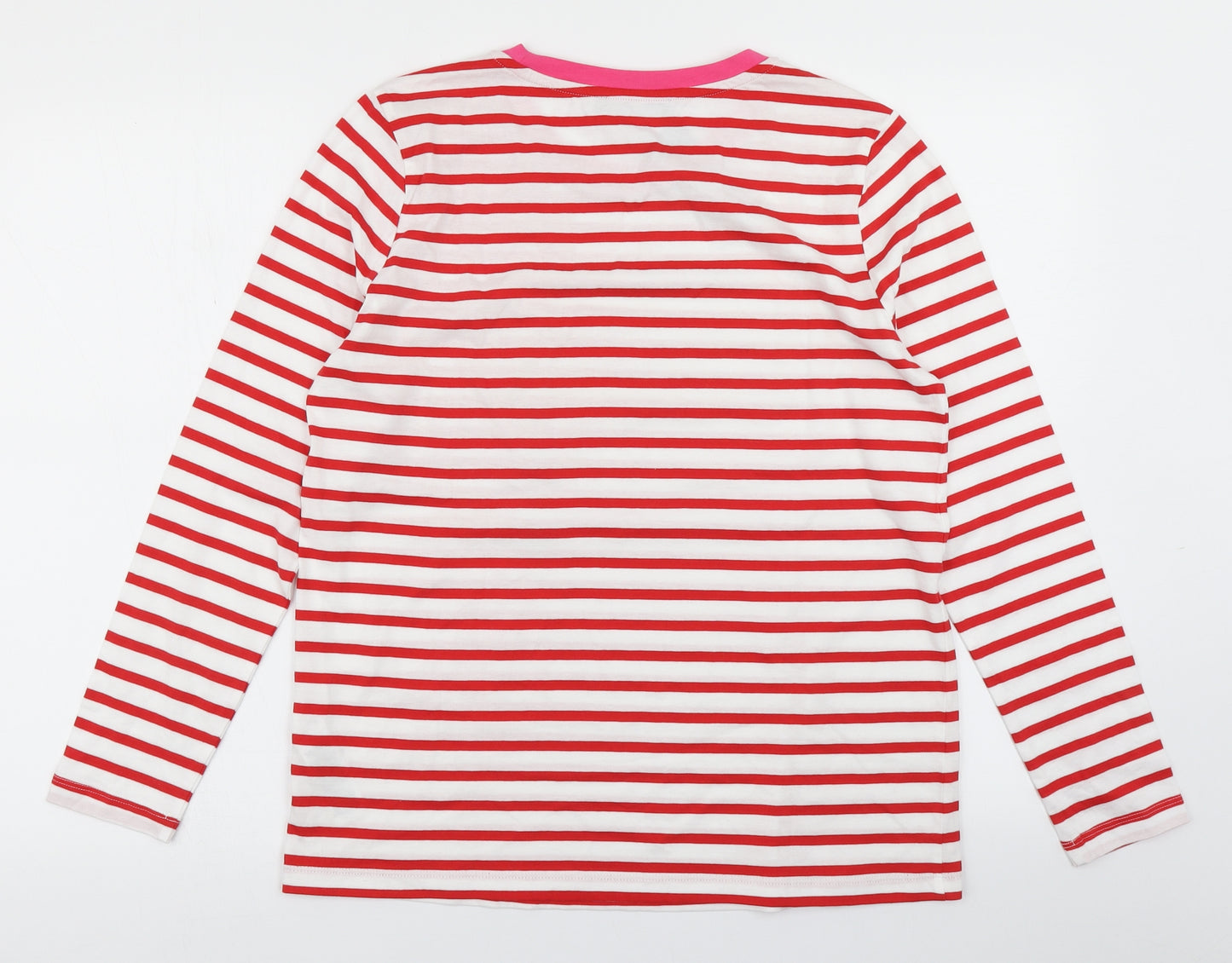 M&S Collection Womens White Striped  Basic T-Shirt Size 12
