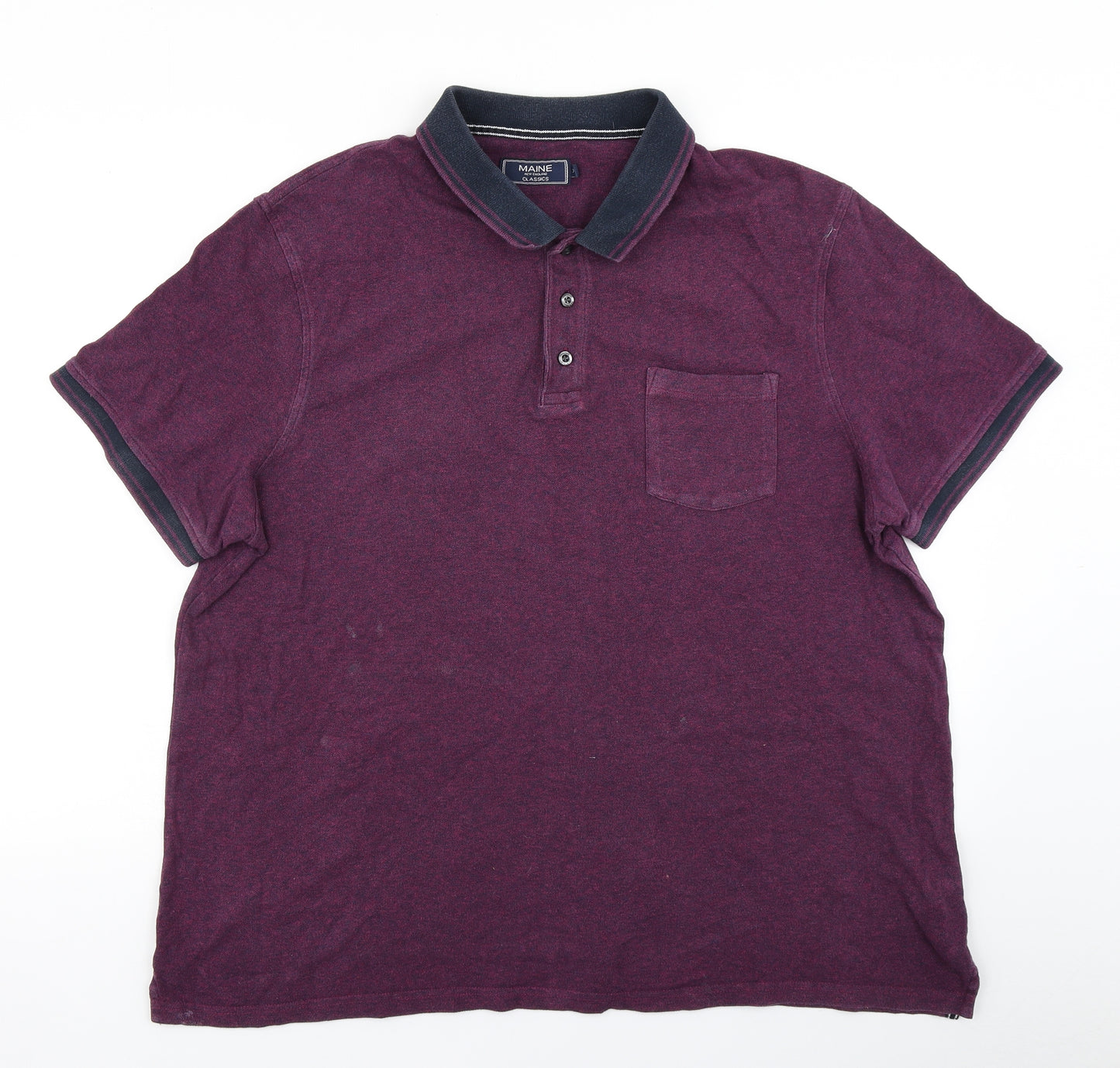 Maine Mens Purple    Polo Size XL