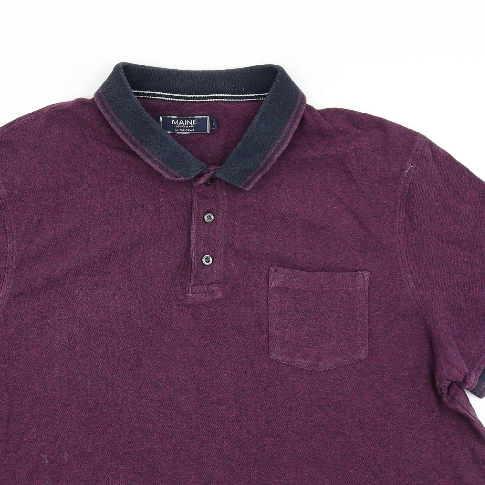 Maine Mens Purple    Polo Size XL