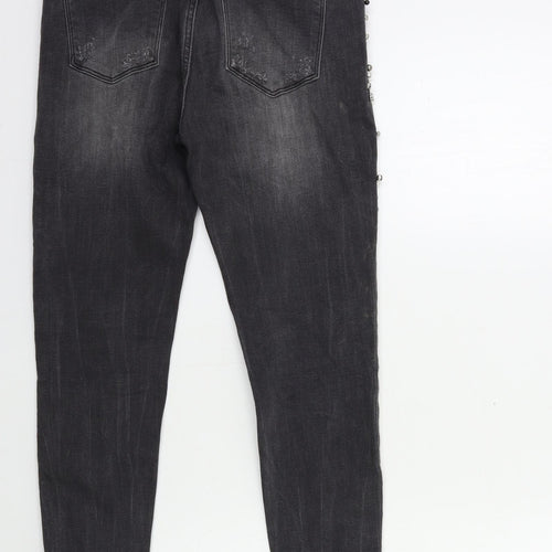 Queen Hearts Womens Black  Denim Skinny Jeans Size 26 in L27 in