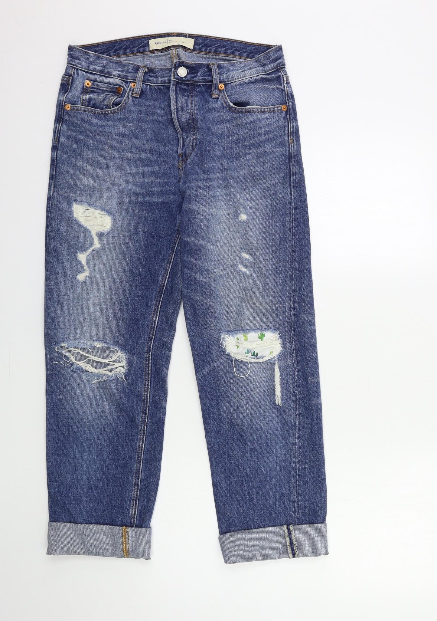 Gap Womens Blue  Denim Mom Jeans Size 27 in L25 in