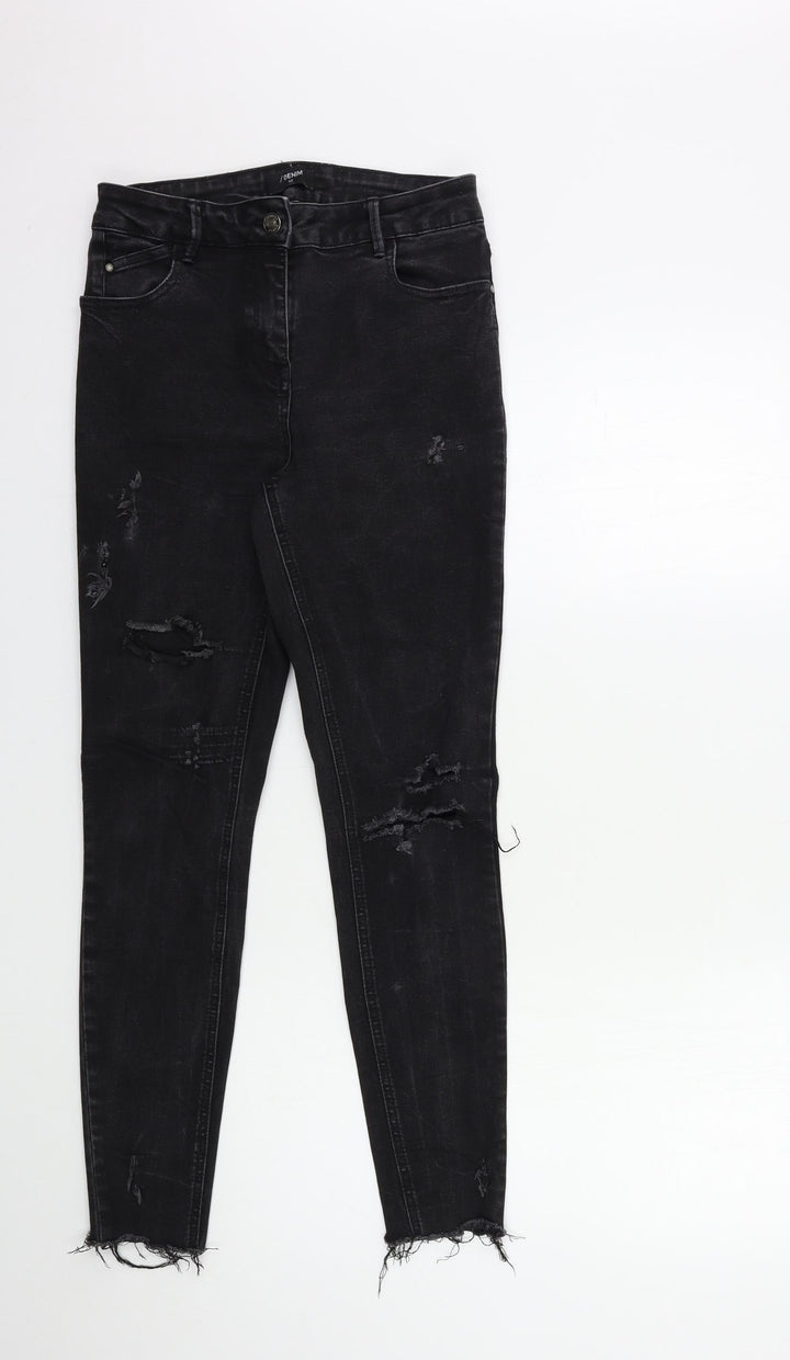 Matalan Womens Black Denim Skinny Jeans Size 10 L28 in