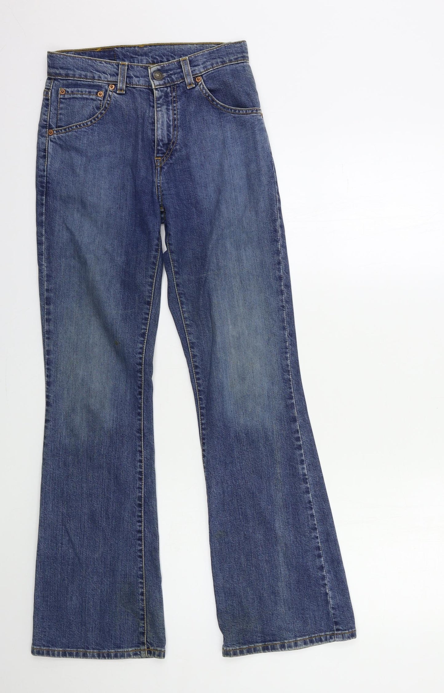 Levi's Womens Blue  Denim Flared Jeans Size 26 in L30 in