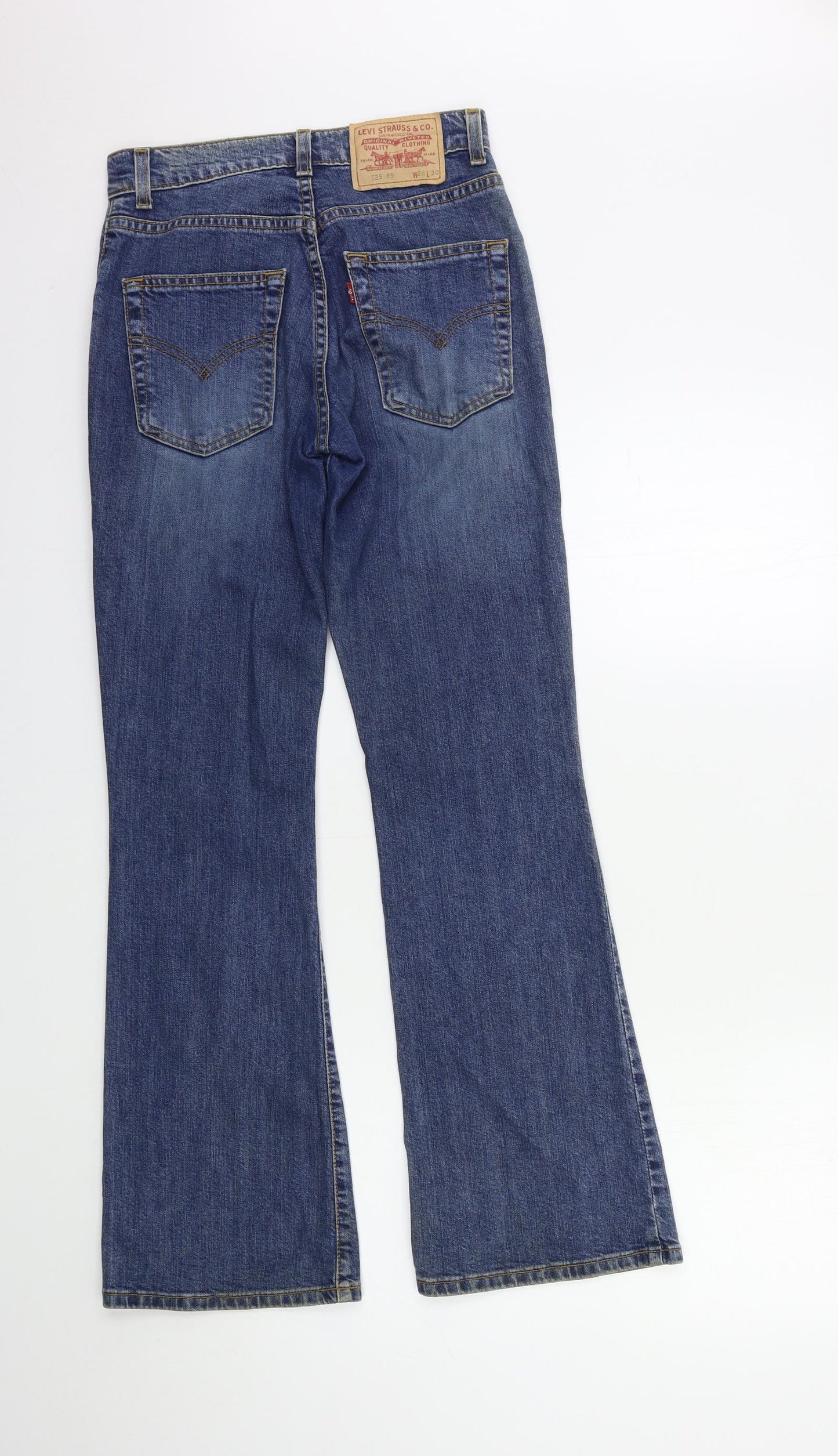 Levi's Womens Blue  Denim Flared Jeans Size 26 in L30 in