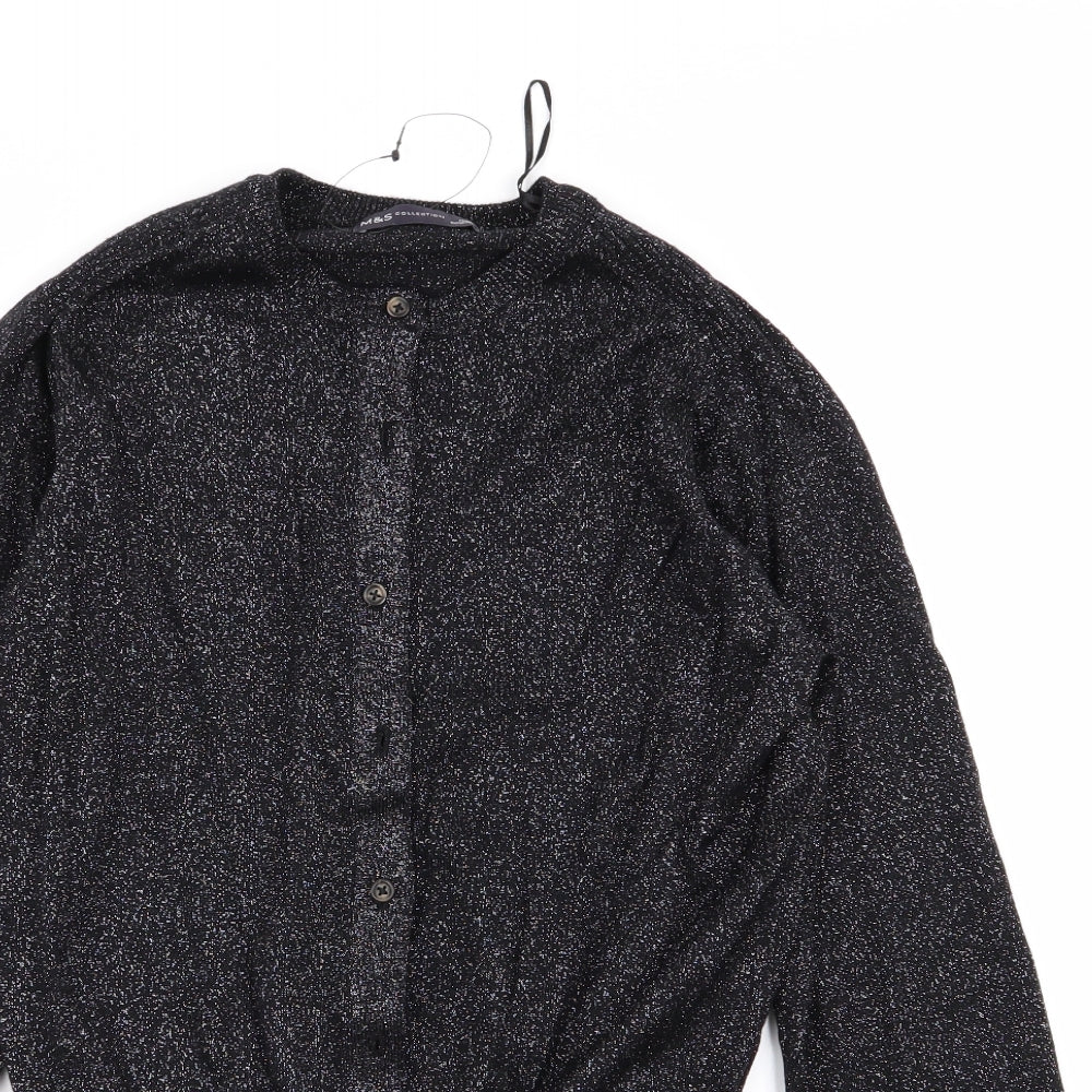 M&S Womens Black   Cardigan Jumper Size 12