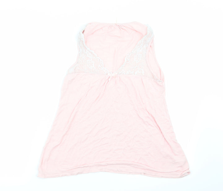 Asda George Womens Pink Solid  Top Pyjama Top Size 12