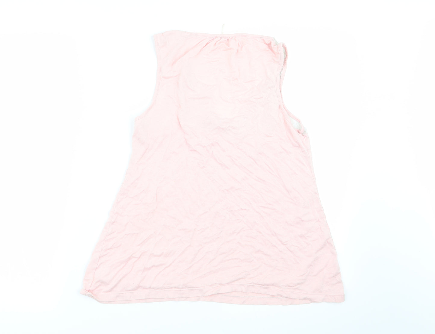 Asda George Womens Pink Solid  Top Pyjama Top Size 12