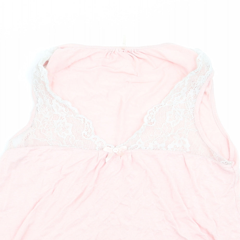 Asda George Womens Pink Solid  Top Pyjama Top Size 12