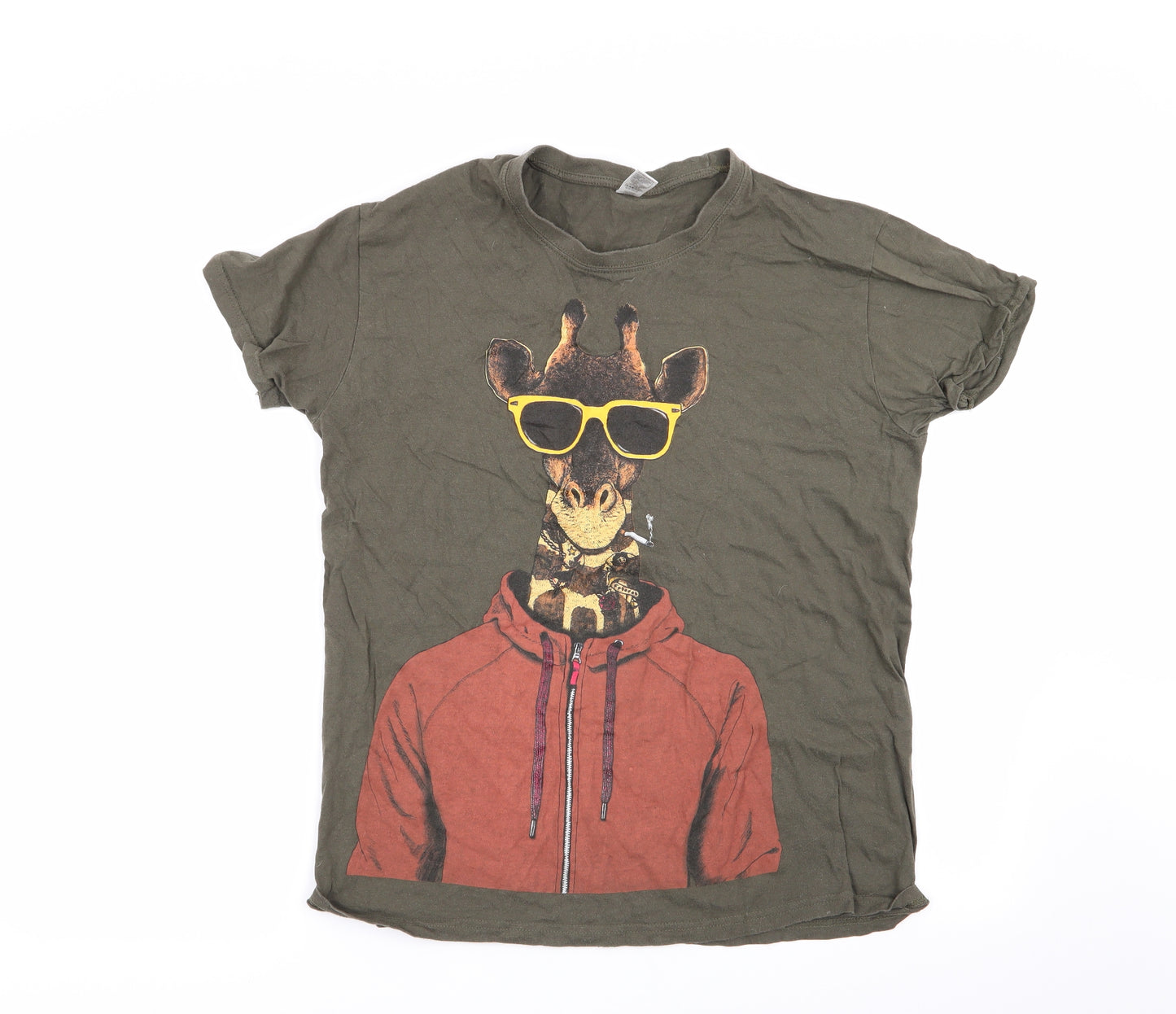 sols  Mens Green Animal Print   T-Shirt Size M