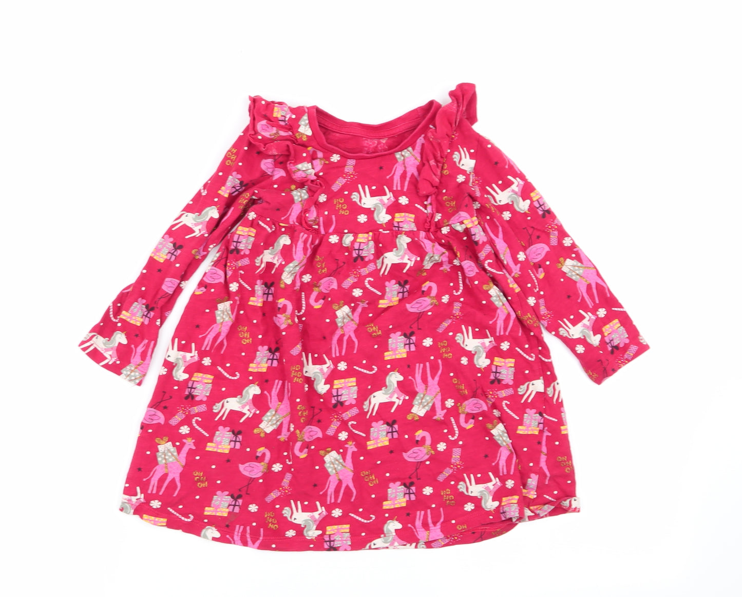 Matalan Girls Red Geometric  Fit & Flare  Size 2-3 Years