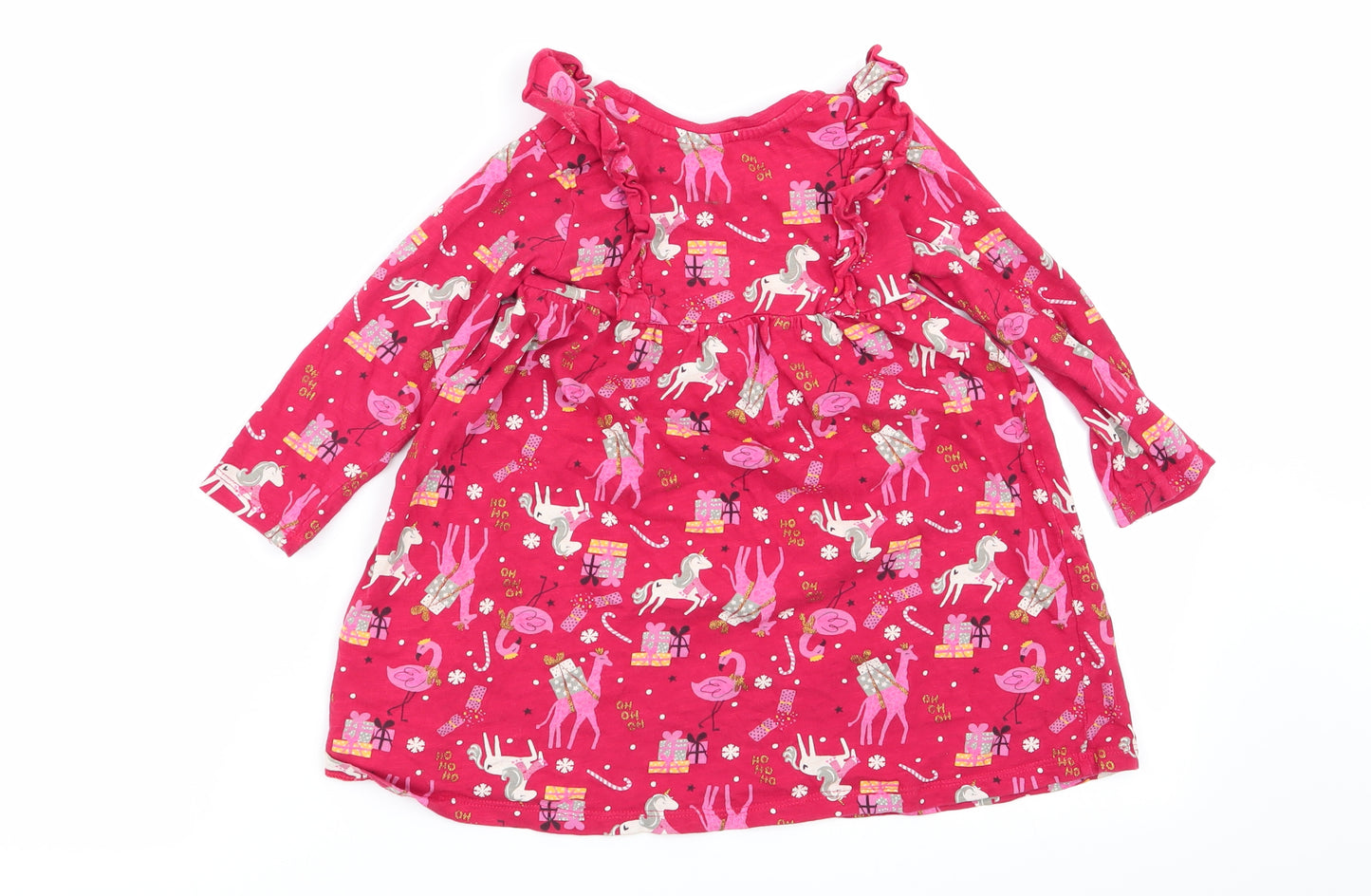 Matalan Girls Red Geometric  Fit & Flare  Size 2-3 Years