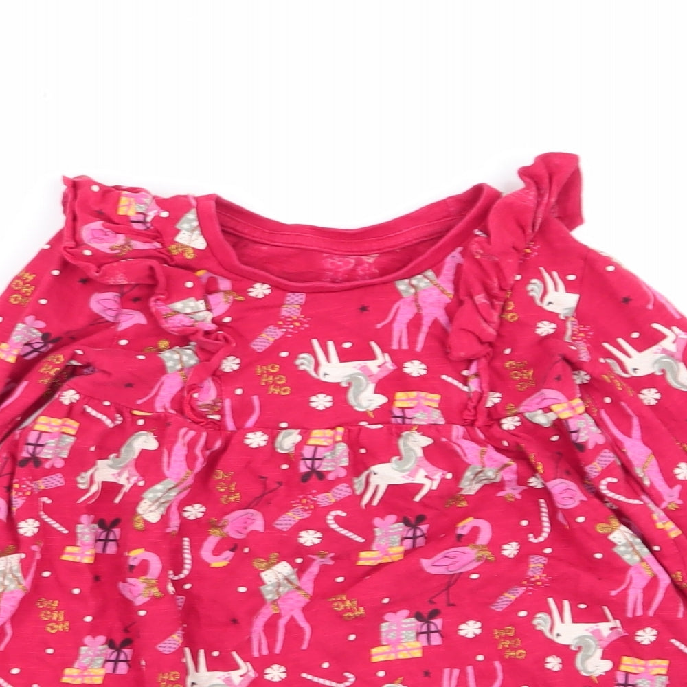 Matalan Girls Red Geometric  Fit & Flare  Size 2-3 Years