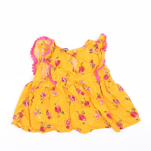 Primark Girls Yellow Polka Dot  Basic Blouse Size 18-24 Months