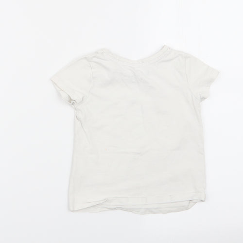 Nutmeg Girls White   Basic T-Shirt Size 2-3 Years