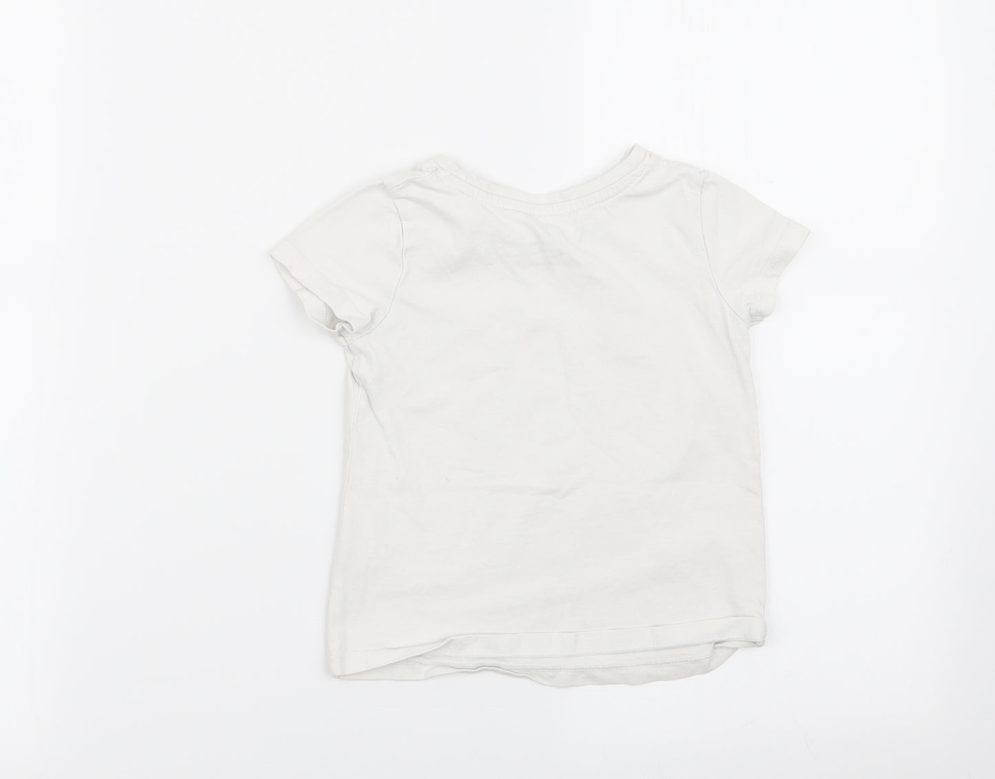 Nutmeg Girls White   Basic T-Shirt Size 2-3 Years