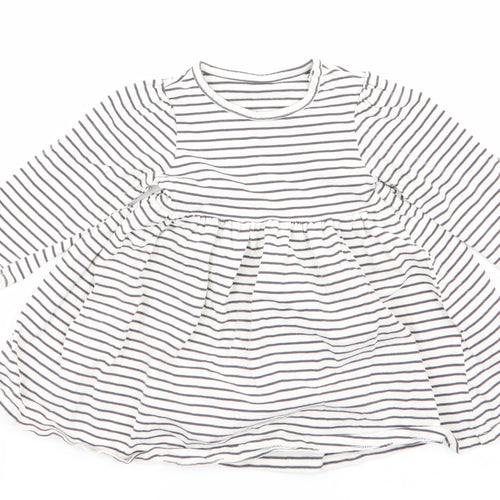 M&S Girls Multicoloured Striped  Fit & Flare  Size 9-12 Months