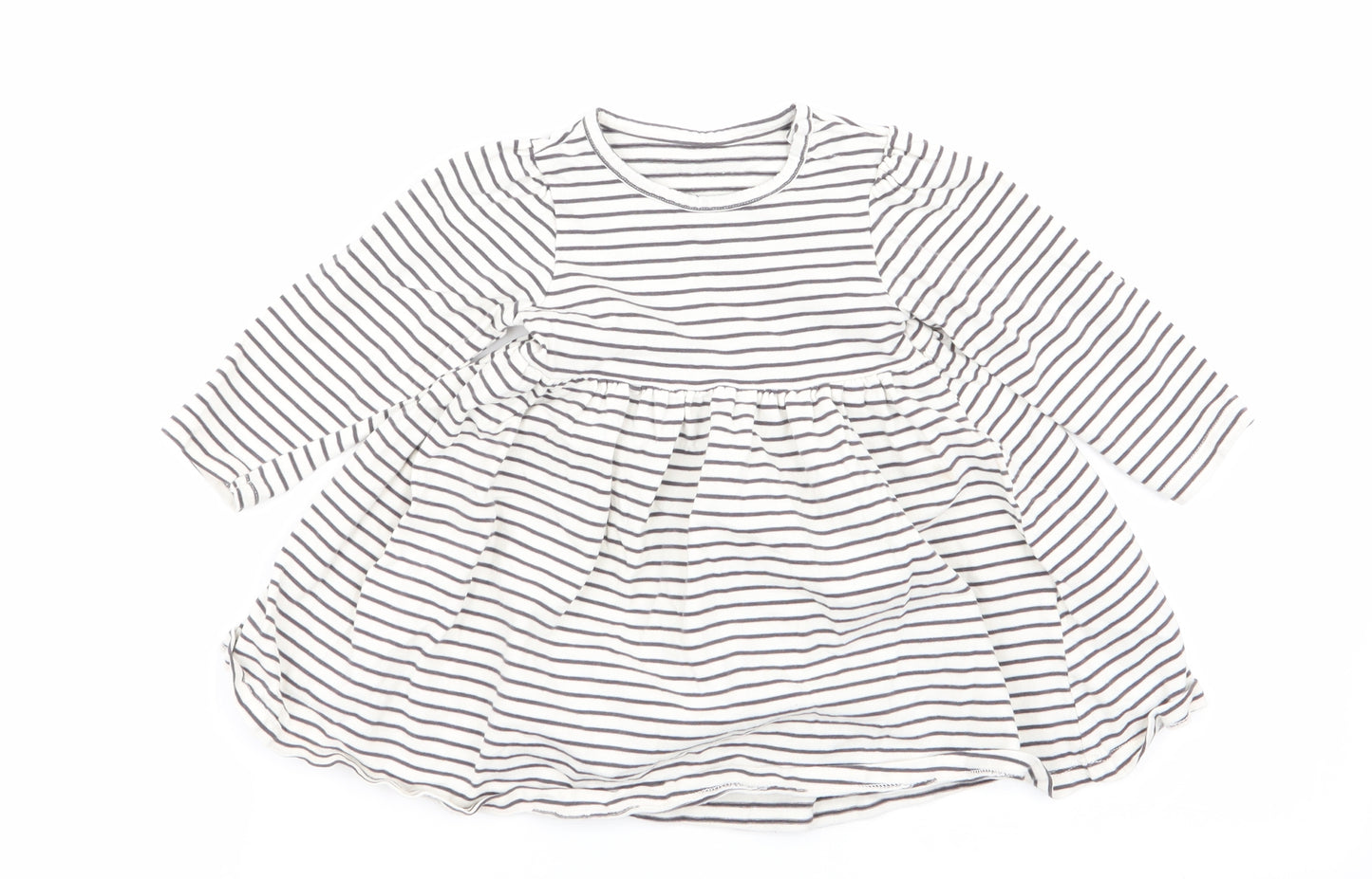 M&S Girls Multicoloured Striped  Fit & Flare  Size 9-12 Months
