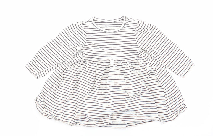 M&S Girls Multicoloured Striped  Fit & Flare  Size 9-12 Months