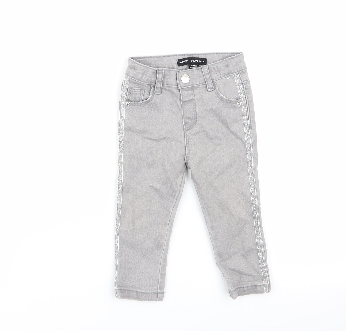 denim and co Girls Grey   Cargo Jeans Size 9-12 Months  - skinny jeans