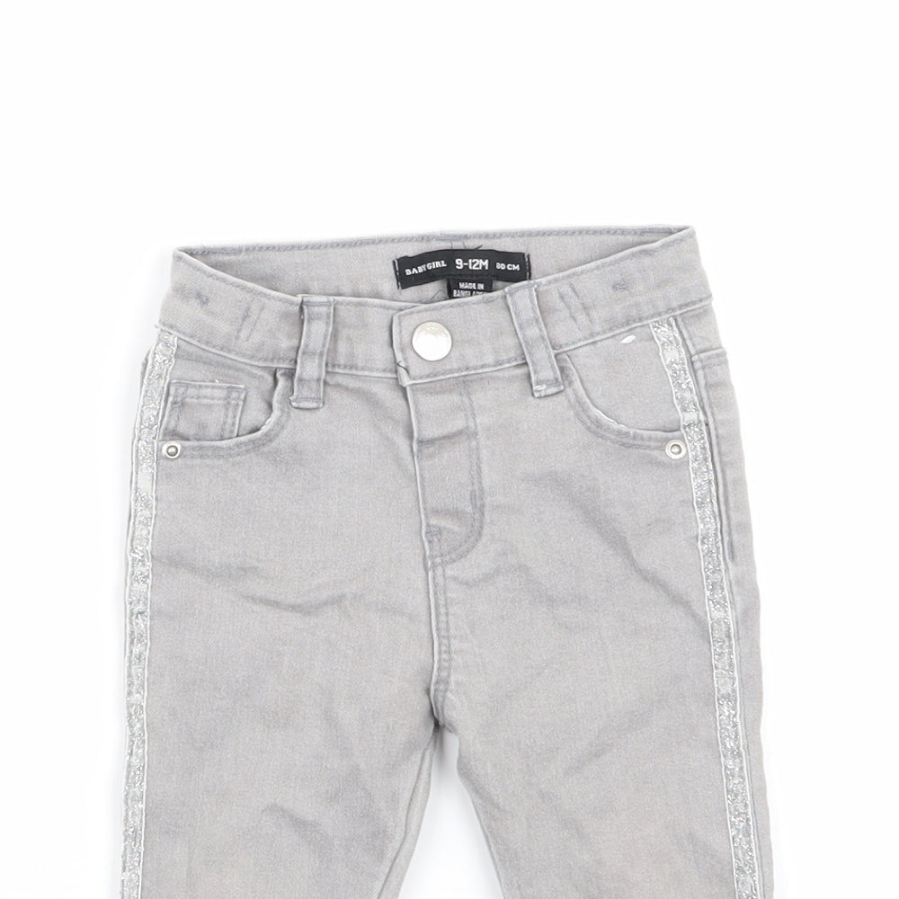 denim and co Girls Grey   Cargo Jeans Size 9-12 Months  - skinny jeans