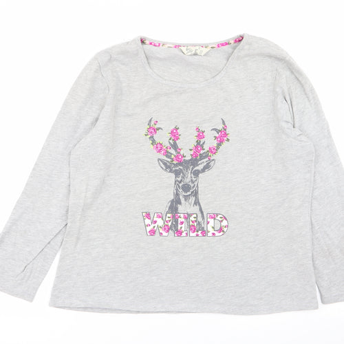 Primark Womens Grey Solid  Top Pyjama Top Size 14