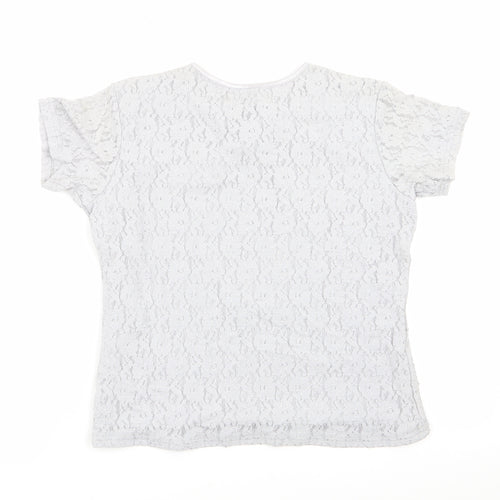 Preworn Womens Grey Floral  Basic T-Shirt Size M