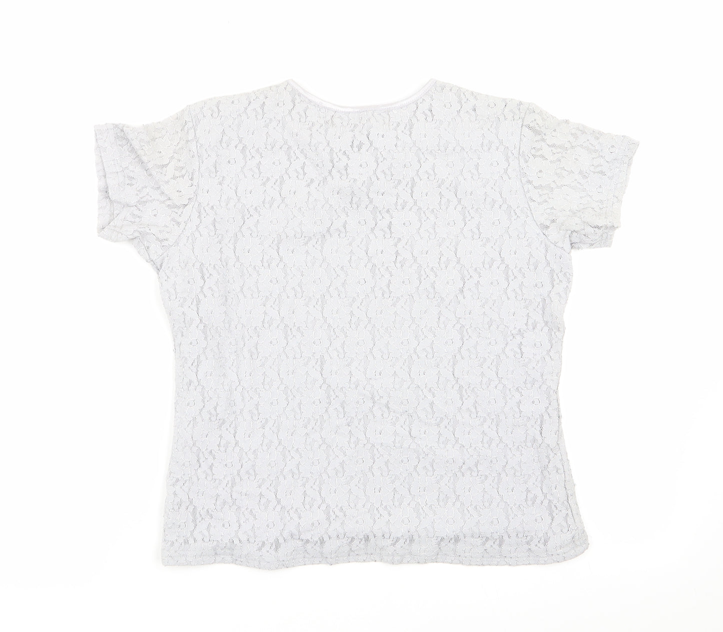 Preworn Womens Grey Floral  Basic T-Shirt Size M
