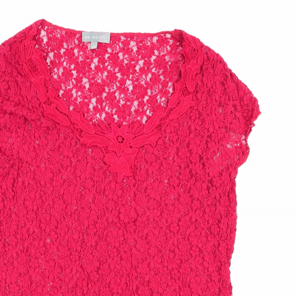 Per Una Womens Red Floral  Basic Tank Size 20