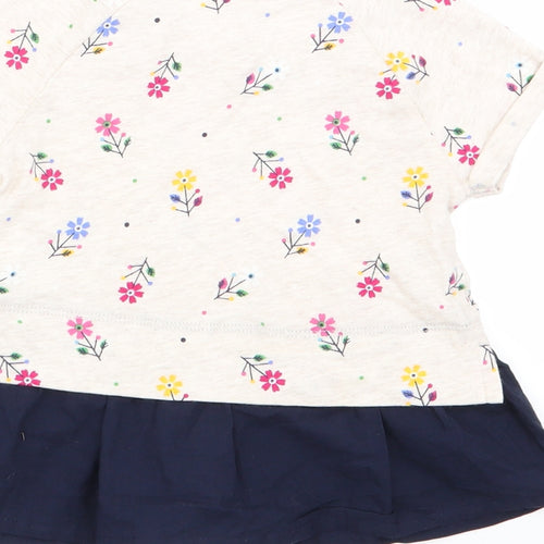 Gap Girls Beige Floral  Basic T-Shirt Size 2 Years