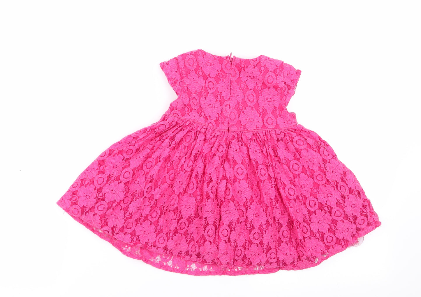 M&S Girls Pink Floral  Fit & Flare  Size 6-9 Months