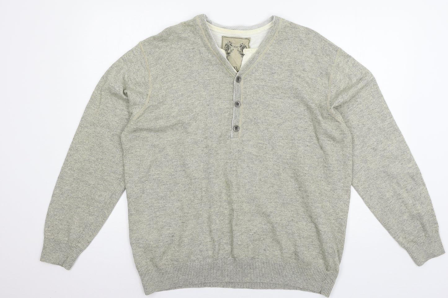 NEXT Mens Ivory  Knit Pullover Jumper Size XL