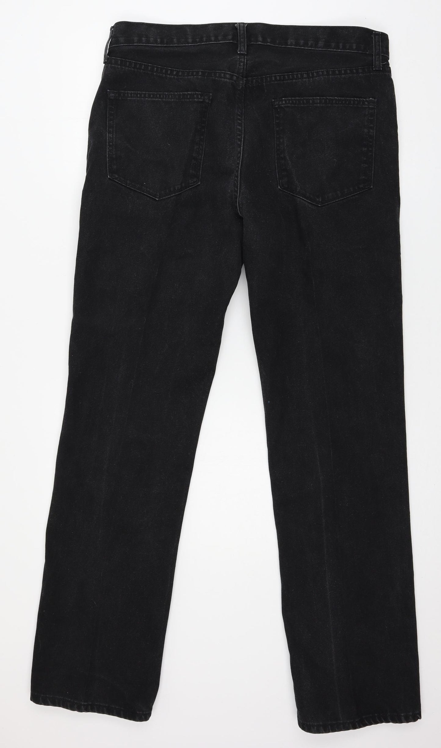 Marks and Spencer Mens Black  Denim Straight Jeans Size 36 in L33 in