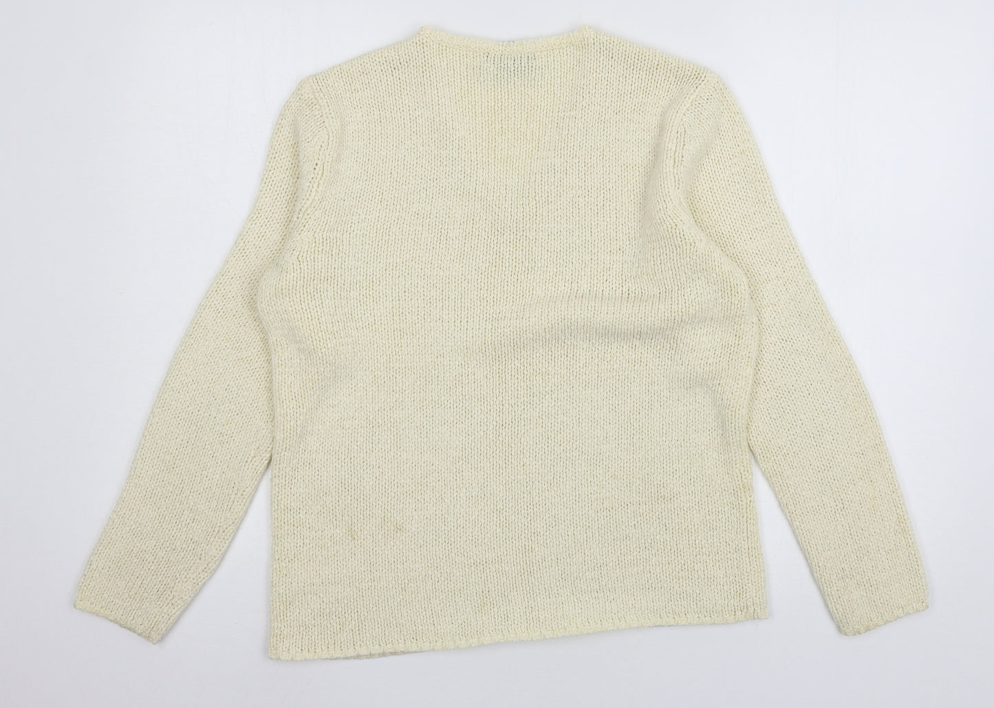 Diane & White Womens Ivory  Knit Pullover Jumper Size M
