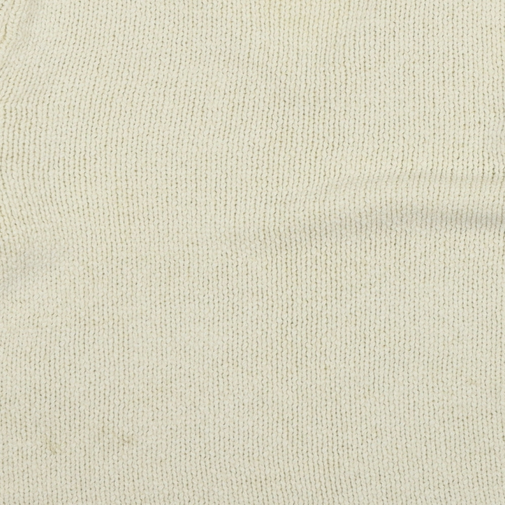 Diane & White Womens Ivory  Knit Pullover Jumper Size M