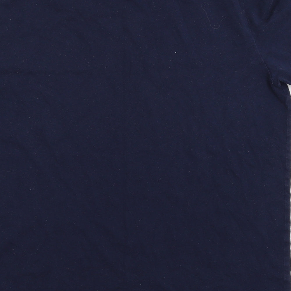 Marks and Spencer Womens Blue Geometric Jersey Top Pyjama Top Size L  - tis the season to be sleepy