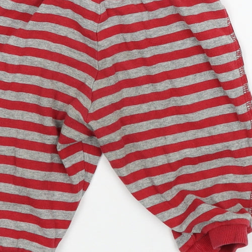 H&M Boys Red Striped Jersey Jogger Trousers Size 3-6 Months