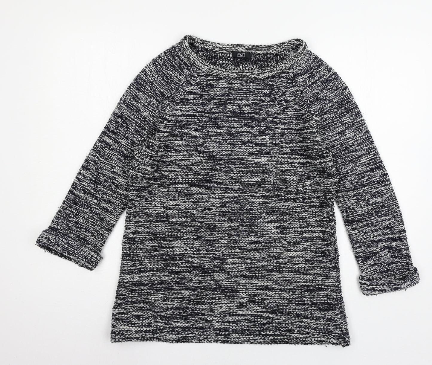F&F Womens Blue Striped Knit Pullover Jumper Size 10