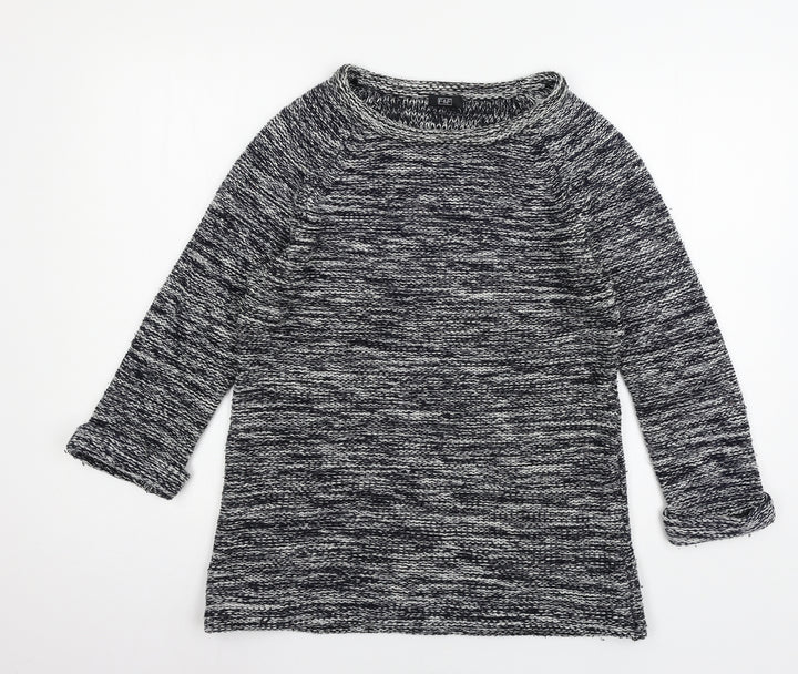 F&F Womens Blue Striped Knit Pullover Jumper Size 10
