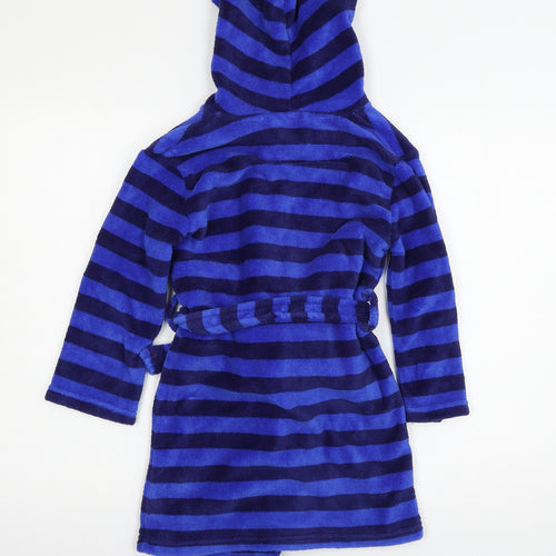 Preworn Boys Blue Striped Microfibre  Robe Size 6-7 Years