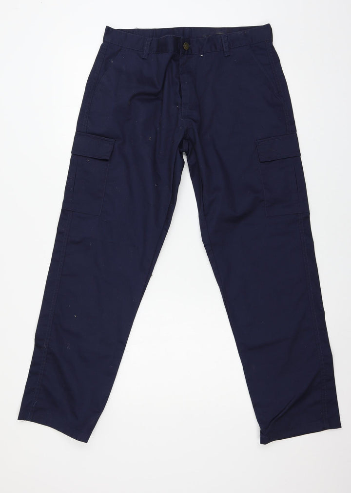 Uneek Womens Blue Jersey Trousers Size 12 L29 in