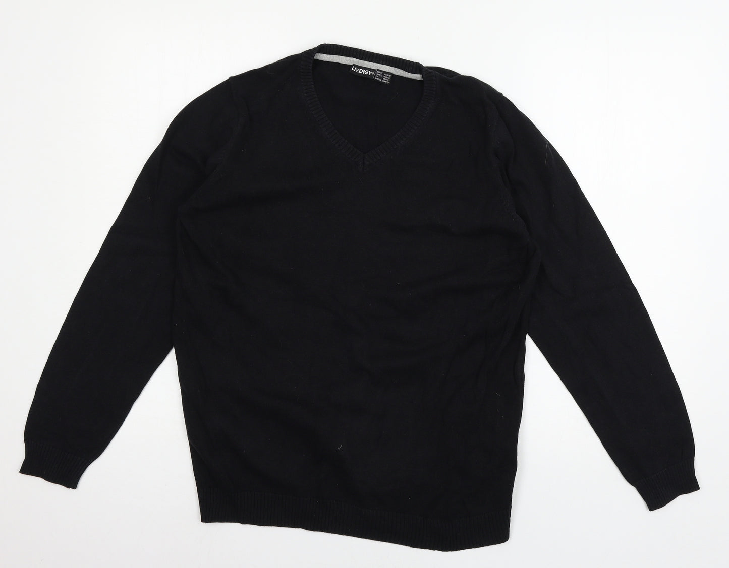 Livergy Mens Black  Knit Pullover Jumper Size M