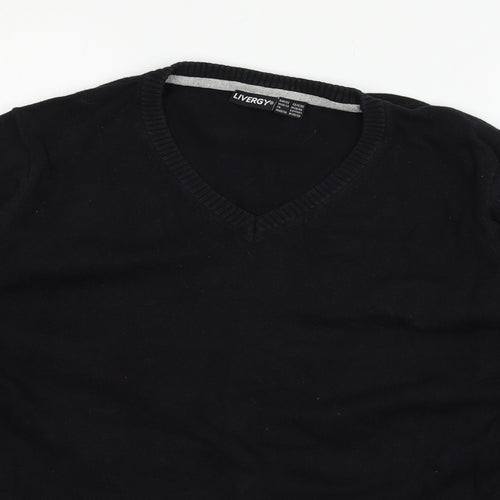 Livergy Mens Black  Knit Pullover Jumper Size M