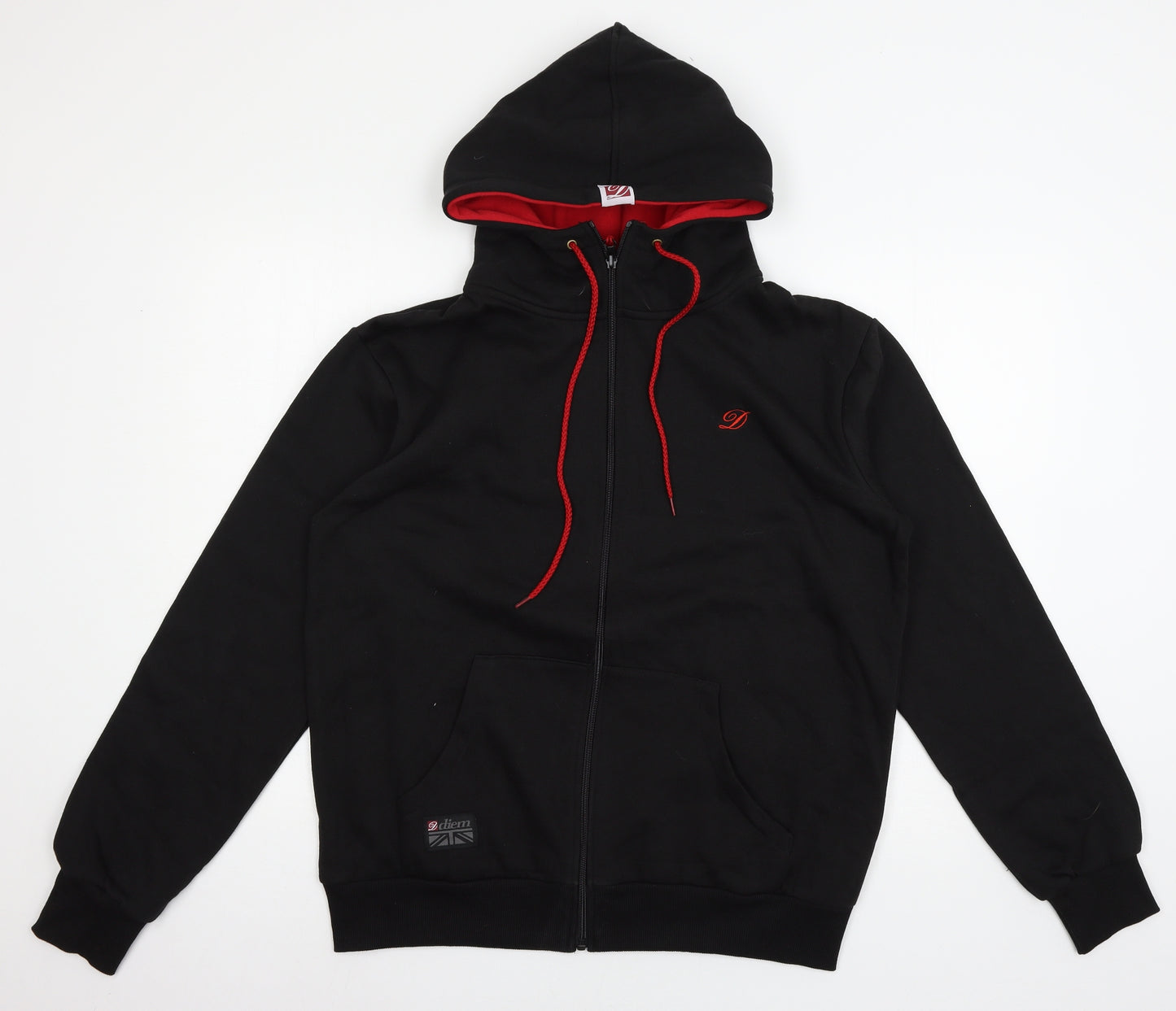 2 Diem Mens Black  Jersey Full Zip Hoodie Size L