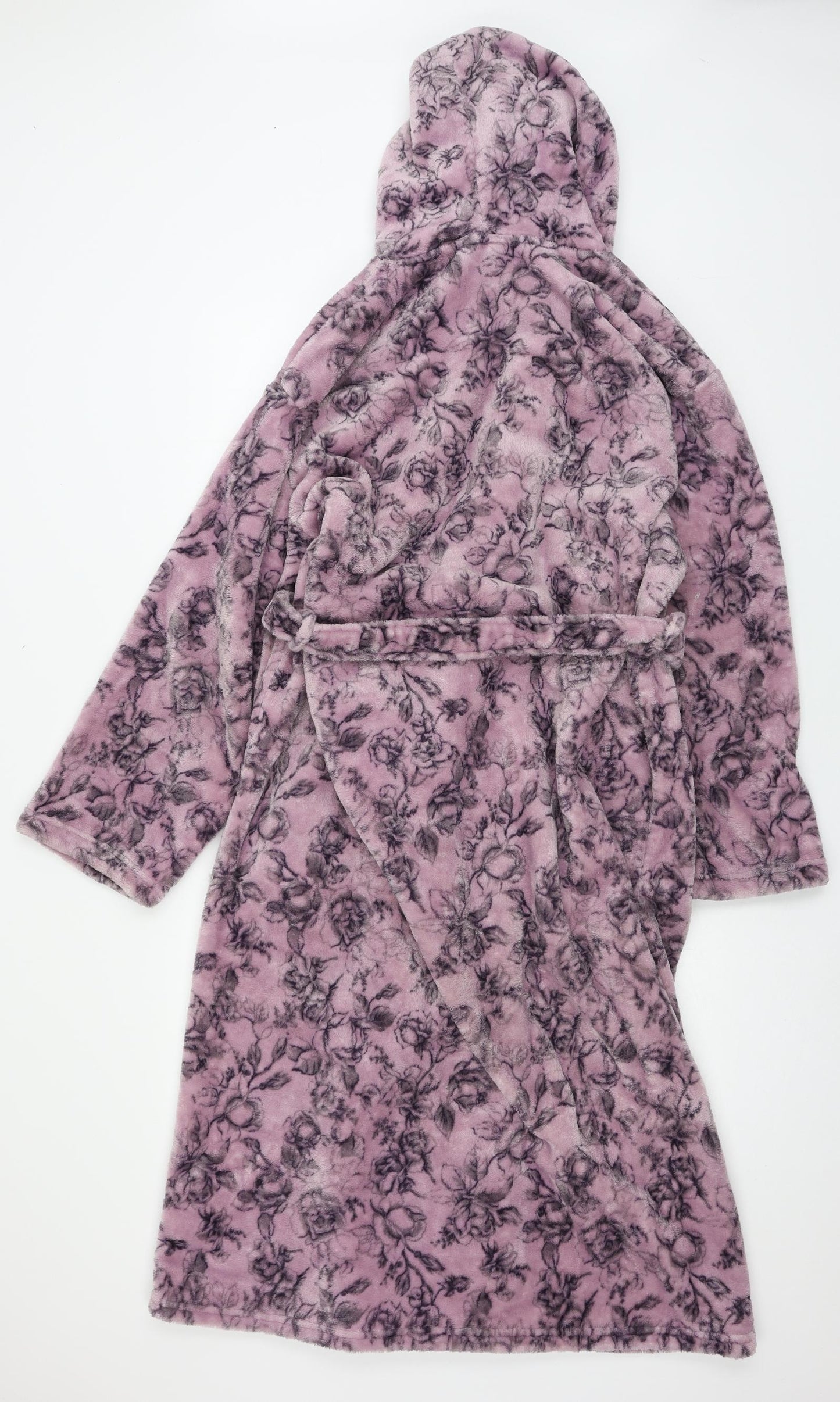 George Womens Purple Floral Microfibre Top Robe Size L